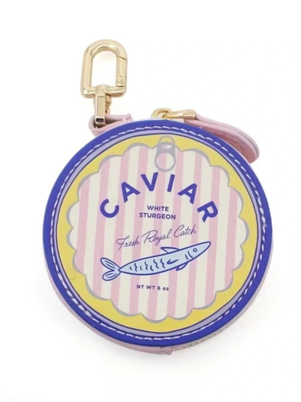 Caviar Round Coin Purse Keychain - Pastel Pink & Purple